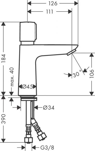 Hansgrohe Talis E Selbstschluss-Waschtischarmatur mit Temperaturregulierung, chrom 71718000_1