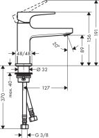 Vorschau: Hansgrohe Metropol Einhebelmischer für Handwaschbecken 100 mit Bügelgriff und Push-Open, chrom