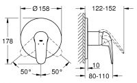 Vorschau: Grohe Eurostyle Einhand-Brausebatterie, geschlossener Hebelgriff, chrom