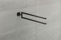 Vorschau: Duravit Starck T Handtuchhalter 2-armig, schwenkbar, 46,5cm schwarz matt 0099414600