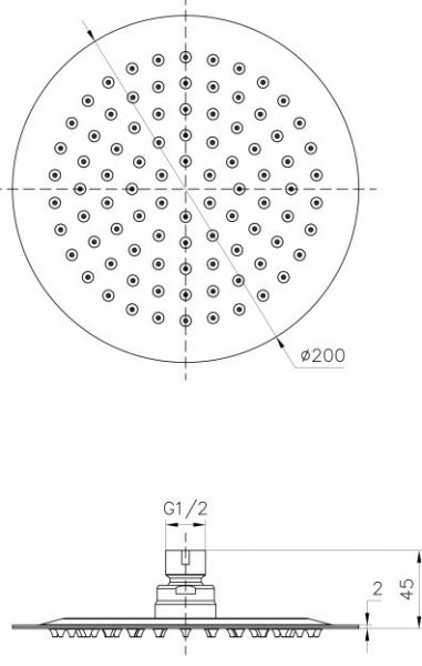 Avenarius Shower Regenbrause extra flach Ø 20cm, chrom