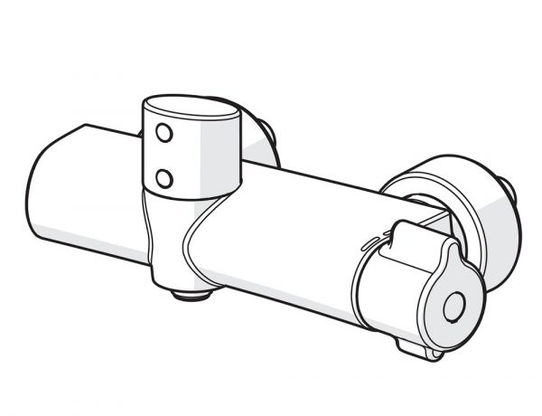 Hansa Hansaclinica Brause-Elektronik-Thermostat-Batterie, Batteriebetrieb, chrom