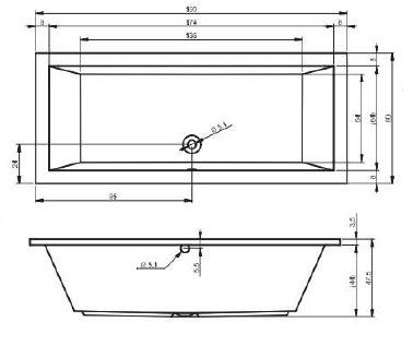 RIHO Easypool 3.1 Lusso Rechteckwanne 190x90cm elektronische Bedienung, weiß