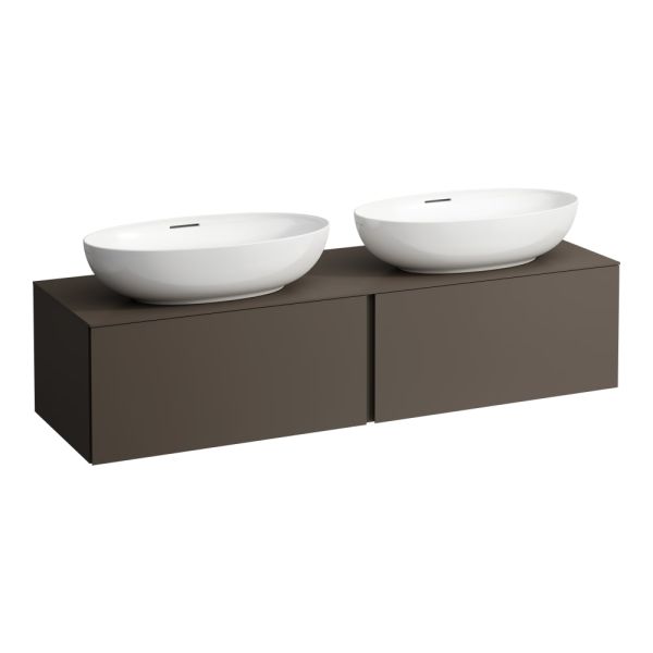 Laufen IL BAGNO ALESSI ONE Schubladenelement 1600, Ausschnitt Mitte, dunkelbraun, H4303540974291