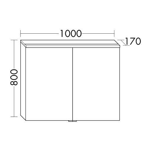 Burgbad Eqio LED-Spiegelschrank 100x80cm, 2 Spiegeltüren