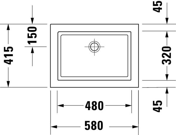 Duravit Universal Einbauwaschtisch rechteckig 58x41,5cm, ohne Überlauf, ohne Hahnloch, weiß 0317580000