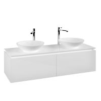 Villeroy&Boch Legato Waschtischunterschrank 140x50cm für Aufsatzwaschtisch, 1 Auszug glossy white B59100DH