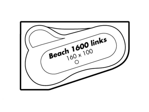 Polypex BEACH 1600 links Eckbadewanne 160x100/70cm