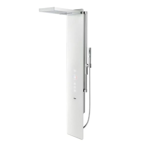 WimTec OCEAN P10 - HyPlus PRO 12 V Elektronisches Duschpaneel, Glas weiß 138818