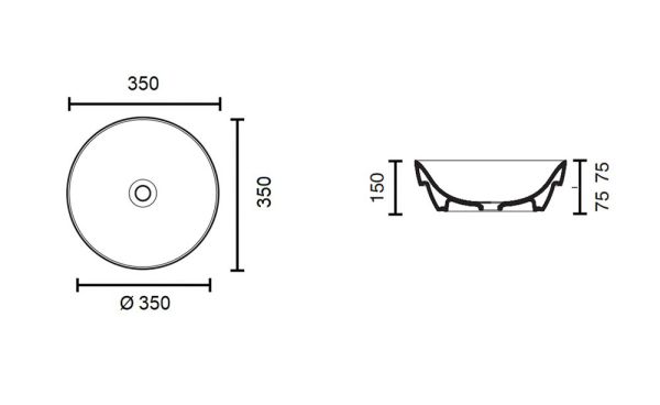 Catalano Sfera 35 Aufsatzwaschtisch rund Ø 35cm, weiß 35ASF