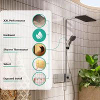 Vorschau: hansgrohe Raindance Alive Q Duschsystem 210/340 EcoSmart, ShowerSelect, polished gold optic