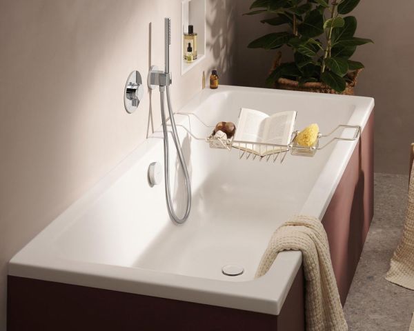hansgrohe Flexaplus Fertigset Ablauf- und Überlaufgarnitur, chrom/weiß glanz
