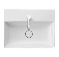 Duravit DuraSquare Waschtisch rechteckig 50x40cm, geschliffen, mit Hahnloch und WonderGliss, weiß 23565000711