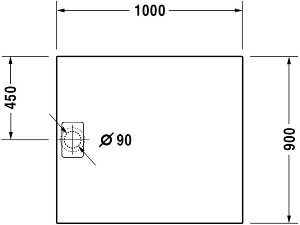 Duravit Stonetto Duschwanne rechteckig 90x100cm, Mineralguss