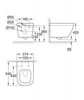 Vorschau: Grohe Euro 3er Set WC mit WC-Sitz und Bidet, weiß