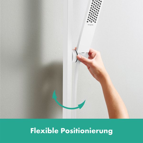 Hansgrohe Pulsify E Brauseset 100 1jet EcoSmart 5l/min mit Brausestange 90cm, weiß matt