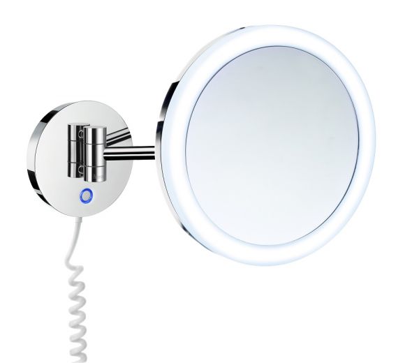 Smedbo Outline runder Kosmetikspiegel mit LED- Beleuchtung Dual Light, chrom