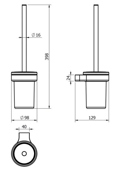 Avenarius Serie 390 Toilettenbürstengarnitur mit Silikondeckel abnehmbar, chrom