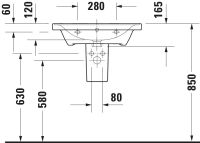 Vorschau: Duravit D-Neo Waschtisch rechteckig 65x48cm, mit Überlauf, ohne Hahnloch, weiß 2367650060