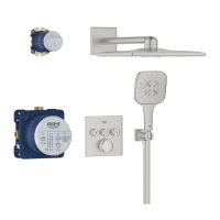 Grohe Grohtherm SmartControl Duschsystem Unterputz mit Rainshower SmartActive 310 Cube supersteel