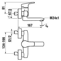 Vorschau: Laufen Citypro Einhand-Wandwaschtischmischer Ausladung 167mm, chrom H3119570042201_1