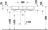 Vorschau: Duravit Qatego Waschtisch 80x47cm, 1 Hahnloch, wandhängend, HygieneGlaze, weiß