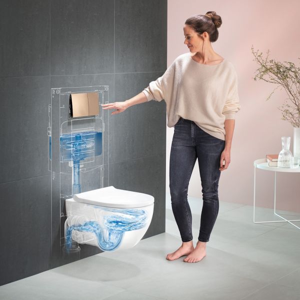 Geberit Acanto Set Wand-WC Tiefspüler, geschlossene Form, TurboFlush, mit WC-Sitz, weiß