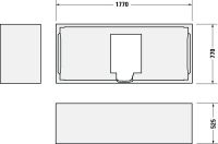 Vorschau: Duravit No.1 Badewannenträger 177x77x51,5cm für Badewanne 700492, weiß