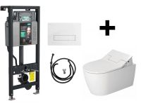 Duravit Dusch-WC KOMPLETTSET SensoWash Slim inkl. MEPA Montageelement und Betätigungsplatte, weiß