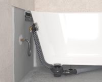Vorschau: hansgrohe Exafill Fertigset Wanneneinlauf, Ab- und Überlaufgarnitur, brushed black chrome/weiß glanz
