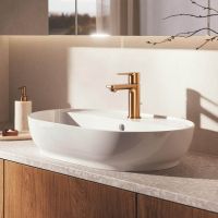 Grohe Lineare Einhebelmischer XS-Size, Ablaufgarnitur, Kaltstart, warm sunset gebürstet 23790DL1