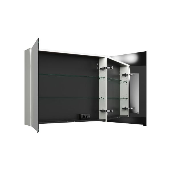 Burgbad Eqio Spiegelschrank 100x80cm mit horizontaler LED-Beleuchtung & Waschtischbeleuchtung