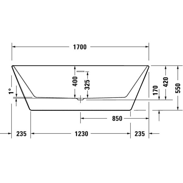 Duravit DuraMaty freistehende Rechteck-Badewanne 170x80cm, weiß 700575000000000