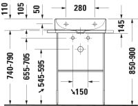 Vorschau: Duravit Dura Square Metallkonsole bodenstehend/Wandmontage, zu Waschtisch 235350, schwarz matt