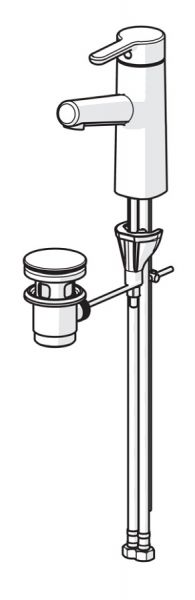 Hansa Hansadesigno Style Waschtisch-Einhand-Einlochbatterie 169mm, mit Ablaufgarnitur, chrom