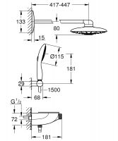 Vorschau: Grohe Rainshower System SmartControl 360 Duo Duschsystem, chrom