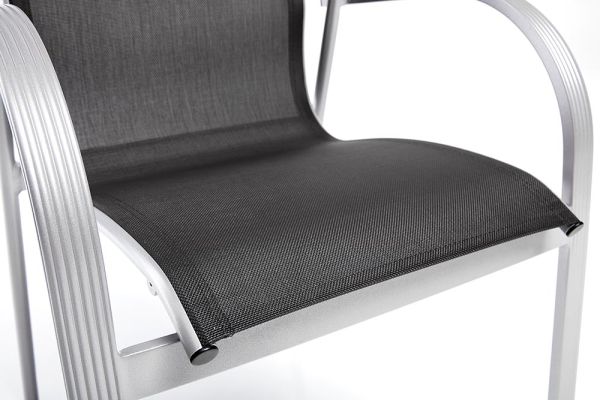 KETTLER Tampa Stappelsessel mit Armlehnen, silber/anthrazit