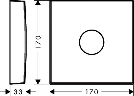 Axor Verlängerungsrosette eckig 1-Loch, chrom