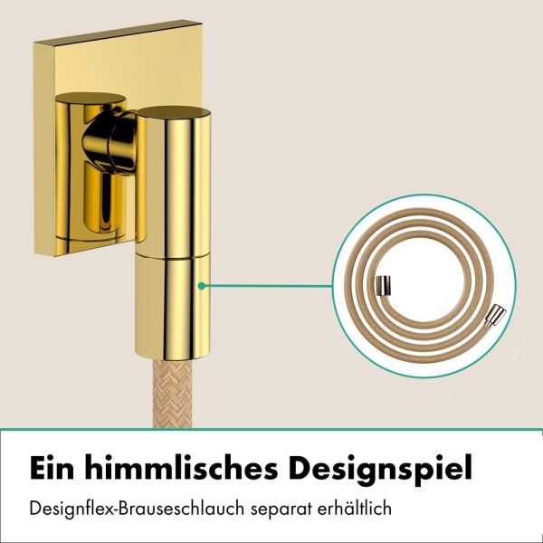 hansgrohe FixFit Fine E Wandanschluss mit Rückflussverhinderer, polished gold optic
