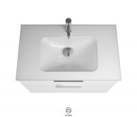 Vorschau: Burgbad Eqio Glas-Waschtisch mit Waschtischunterschrank, 2 Auszüge, 82cm, weiß hochglanz, Griff chrom SEYX082F2009A0070G0146 5