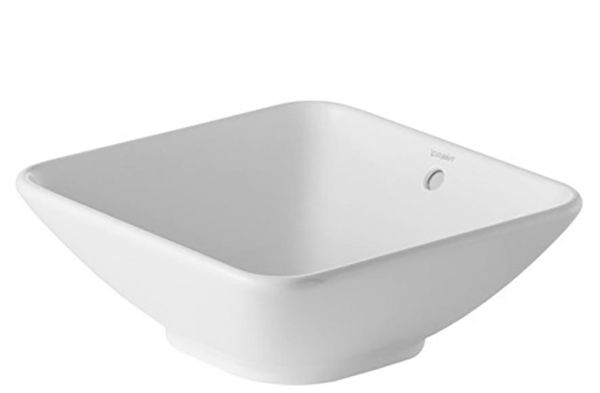 Duravit Bacino Aufsatzbecken 42x42cm quadratisch, mit Überlauf, ohne Hahnloch, weiß 0333420000