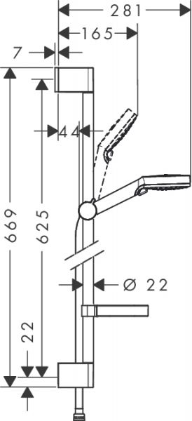 Hansgrohe Crometta Vario Brauseset 0,65m mit Seifenschale, weiß/chrom