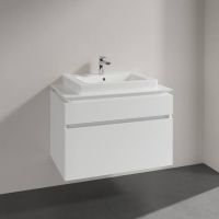 Vorschau: Villeroy&Boch Legato Waschtischunterschrank 80x50cm für Aufsatzwaschtisch, 2 Auszüge glossy white B67900DH1