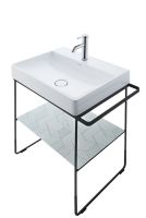 Vorschau: Duravit Dura Square Metallkonsole bodenstehend/Wandmontage, zu Waschtisch 235350, schwarz matt