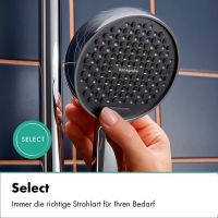 Vorschau: hansgrohe Activera Select S Handbrause 95 2 Strahlarten EcoSmart+ mit Booster, chrom