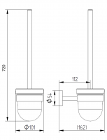 Vorschau: Avenarius Serie 200 Toilettenbürstengarnitur Griff 60cm, chrom