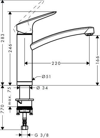 Hansgrohe Logis M31 Einhebel-Küchenmischer 160 für Vorfenstermontage, chrom