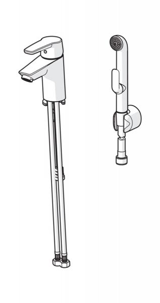 Hansa Hansapolo Waschtisch-Einhand-Einlochbatterie mit Funktionsbrause, chrom