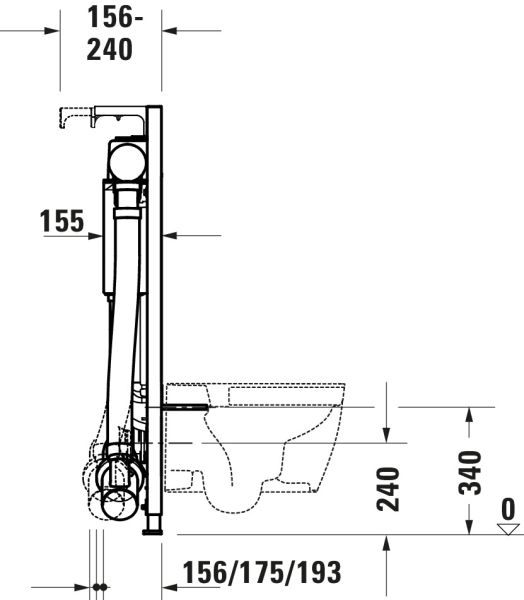 Duravit DuraSystem WC-Installationselement Trockenbau, Geruchsabsaugung, Hygienespülung, 50x115cm