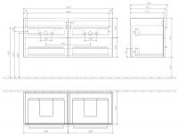 Vorschau: Villeroy&Boch Avento Waschtischunterschrank 118cm für Doppelwaschtisch, 4 Auszüge
